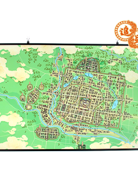 蜀汉成都 历史文创地图 手绘地图  挂画  120X80cm