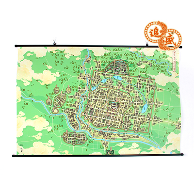 蜀汉成都手绘文创地图挂画