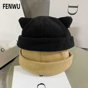 街头瓜皮帽男女士秋冬季 休闲保暖地主帽百搭圆顶情侣ins风雅痞帽