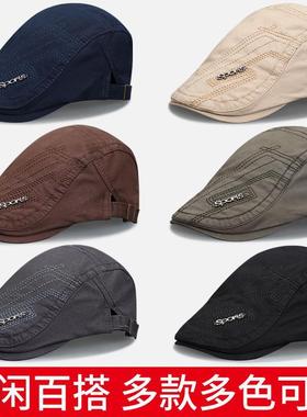 帽子男夏季贝雷帽时尚军绿色鸭舌帽潮牌休闲女百搭前进帽太阳帽