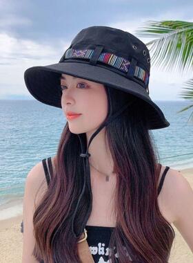 户外渔夫帽女士防晒时尚春夏季