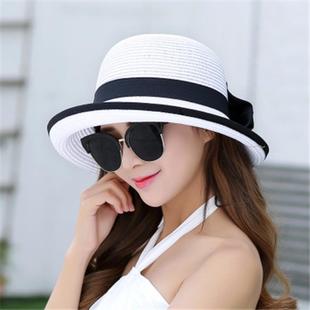 草帽女夏天日系小清新遮陽帽防曬防紫外線百搭太陽帽海邊沙灘帽潮