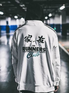 APHELION x RUNNERSCLUB复古运动拉链串标条纹宽松国潮男夹克外套