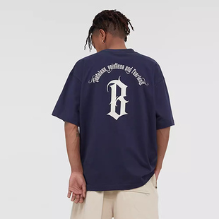 BONELESS圆弧LOGO胶印基础短袖上衣美式高街潮牌重磅T恤夏季男女