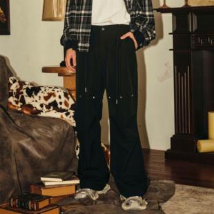 PASET琉璃宝石伞兵裤子直筒休闲裤男百搭宽松直筒美式街头长裤