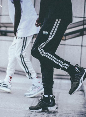 Aphelion x Runnersclub 复古条纹串标运动棉小脚收腿慢跑束脚裤