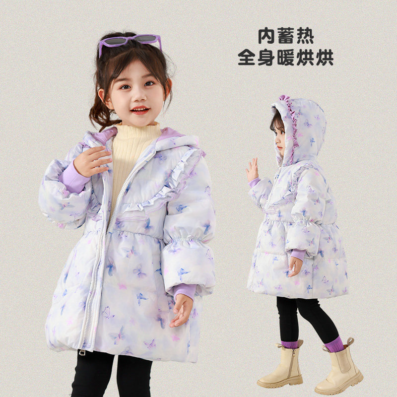 女宝宝羽绒服韩版加厚儿童羽绒服女童洋气连帽中小童冬装