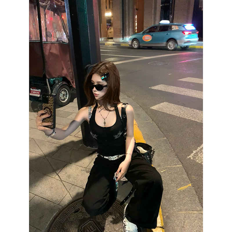 CAFE ROSE 多口袋工装裤女夏季新款百搭休闲裤显瘦长裤直筒阔腿裤