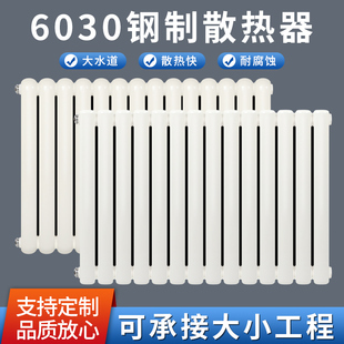 6030暖气片家用水暖散热片钢制集中供暖壁挂式大水道钢二柱暖气片