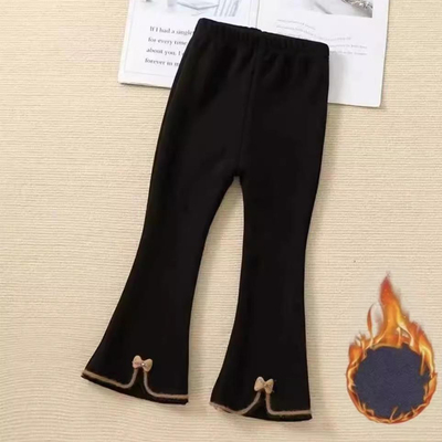 长裤休闲裤加绒蝴蝶结开叉