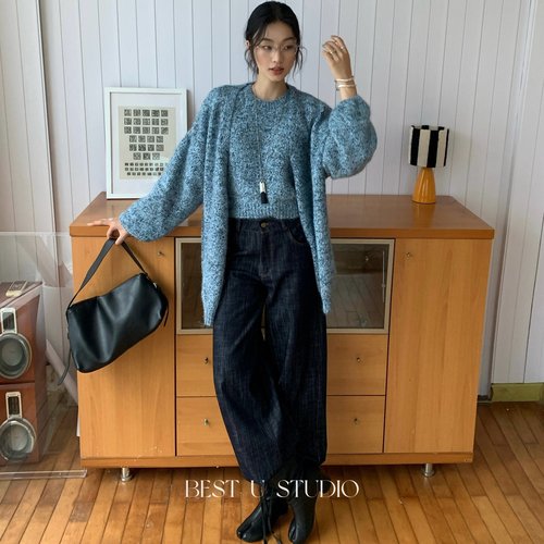 BestU复古水洗做旧牛仔裤女秋冬