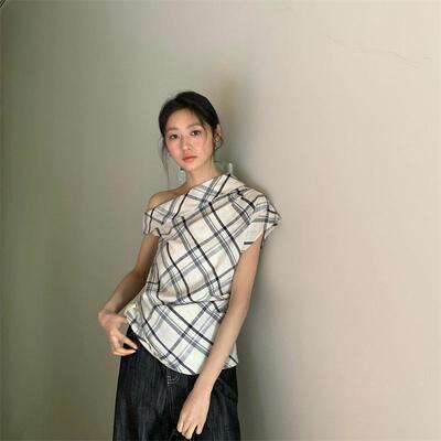 BestU小众设计感露肩T恤女