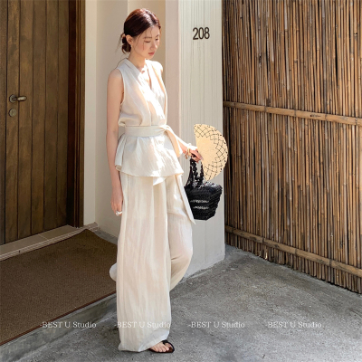 纯色夏季显瘦气质新款直筒阔腿裤