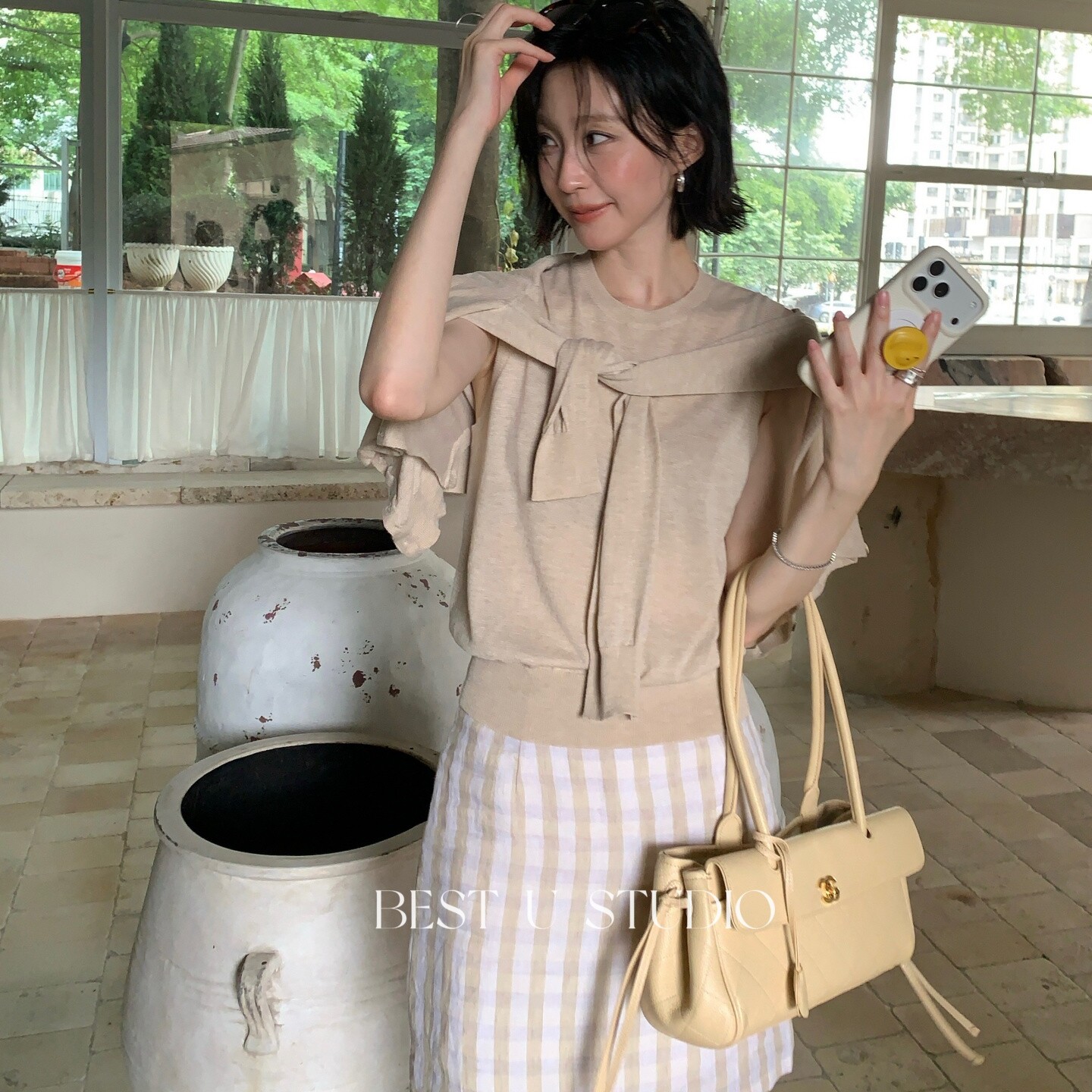 TCCW两件套毛衣女2026秋季新款极简纯色针织衫女百搭修身通勤上衣