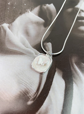 Lumines同款蝴蝶出逃S925纯银小众项链女锁骨链生日礼物