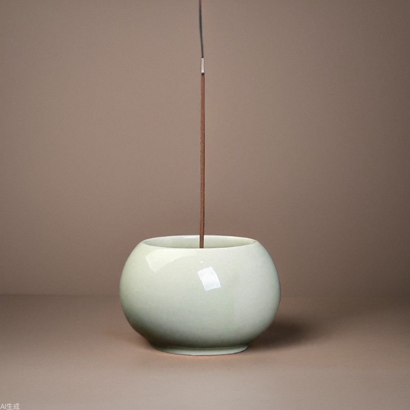 草木灰百福缸小香炉家用檀香香熏炉线香香插香座室内茶桌陶瓷摆件