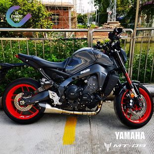 适用2021-2025款雅马哈mt09摩托车排气管全段改装不锈钢碳纤维