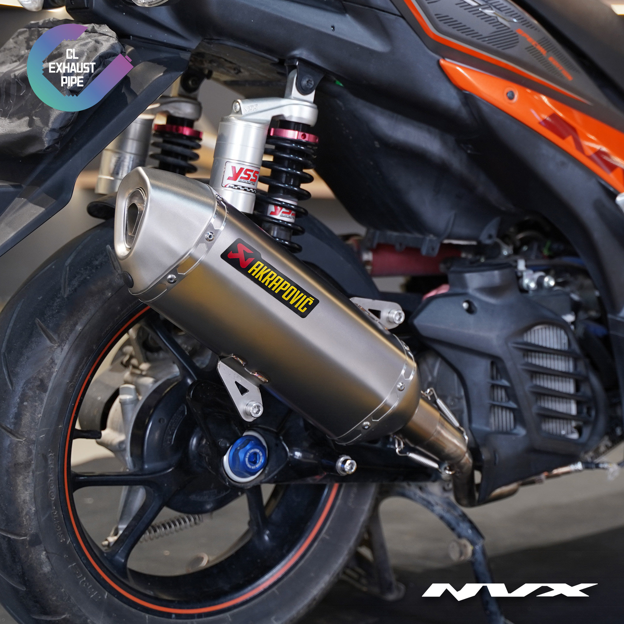适用于雅马哈Aerox155NVX155摩托排气管不锈钢改装通用排气管全段