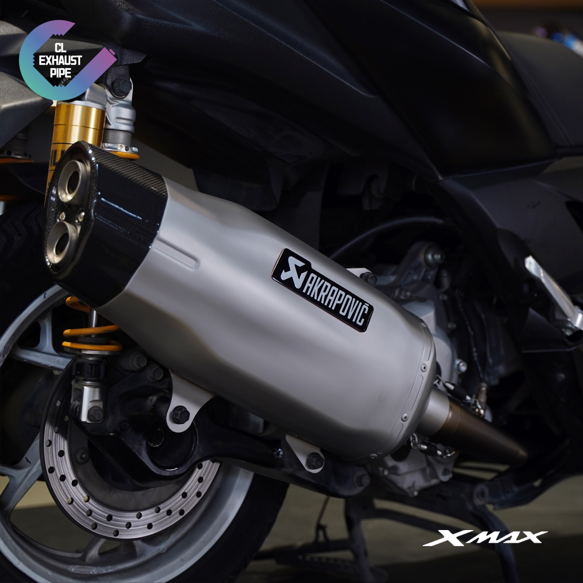 适用雅马哈XMAX300踏板摩托车排气管全段改装不锈钢碳纤维消声器