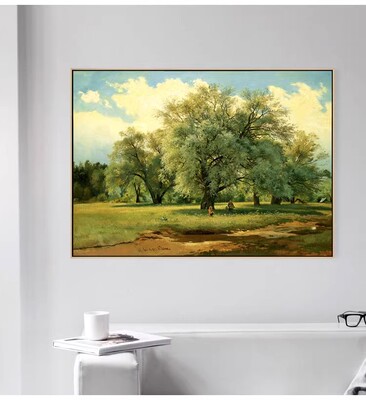 俄国Ivan I Shishkin森林树林 希施金风景喷绘油画 客厅卧室餐厅