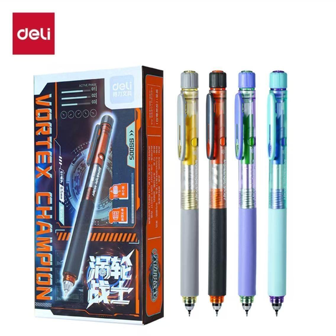 得力秋季新品涡轮战士ST尖速干刷题笔旋转出芯0.5mm双珠笔黑替芯,文具电教/文化用品/商务用品,中性笔,淘宝优惠券,粉丝福利购,淘宝优惠卷