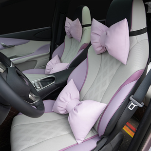 比亚迪海豚蝴蝶结头枕汽车护颈枕腰靠车用座椅记忆棉靠枕车内枕头