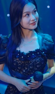 短袖乖乖女闪婚顾小乔余茵同款黑色网纱方领收腰连衣裙2025早春