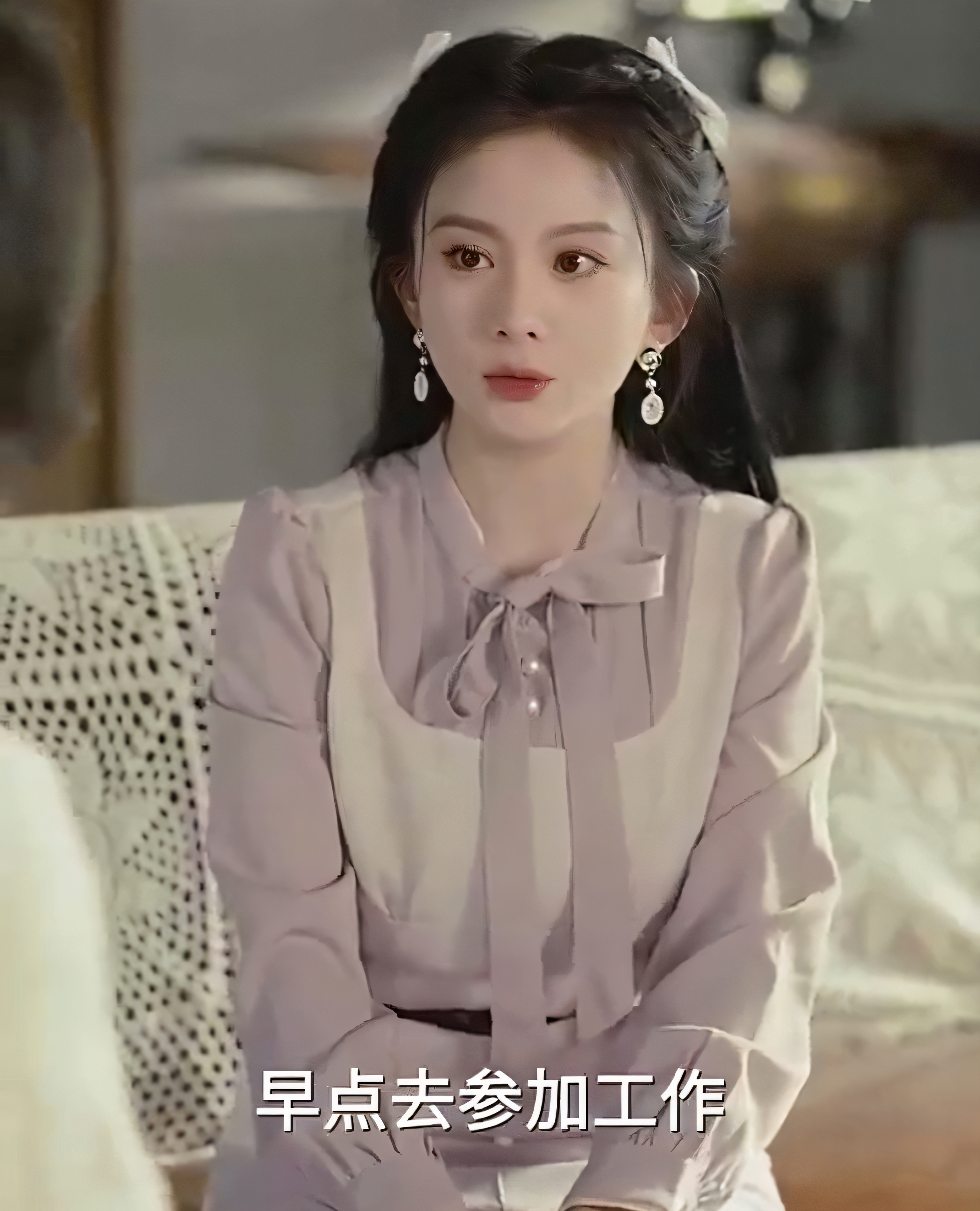 短剧美人在七零温宁马秋元同款学院风蝴蝶结系带长袖连衣裙2025春