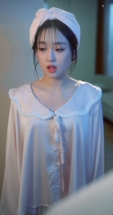 短剧全能少女力挽狂澜苏眠同款粉色娃娃领长袖睡衣家居服套装女夏