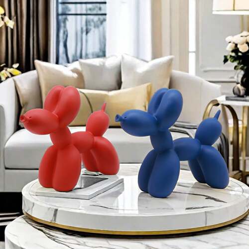 Cute Solid Color Balloon Dog Resin Ornament, Home Decor