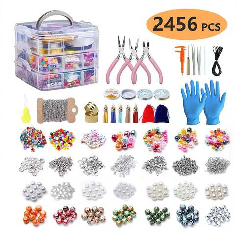 Pony Beads Diy Bracelet Making Kit For Girls Craft Gift Set