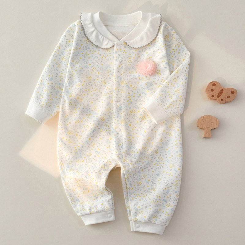 婴儿连体衣哈衣春秋款纯棉舒适女宝宝长爬爬服女婴秋季长袖a类衣