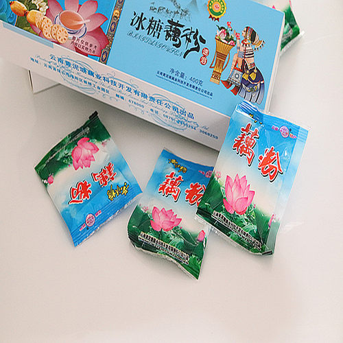 云南保山特产黄泥塘藕粉 冰糖藕粉包邮400G(25gX16袋)早餐小袋装
