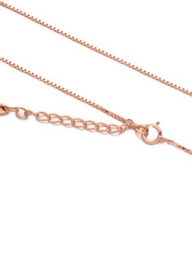 杜兰珠宝银项链女简约盒子链颈链