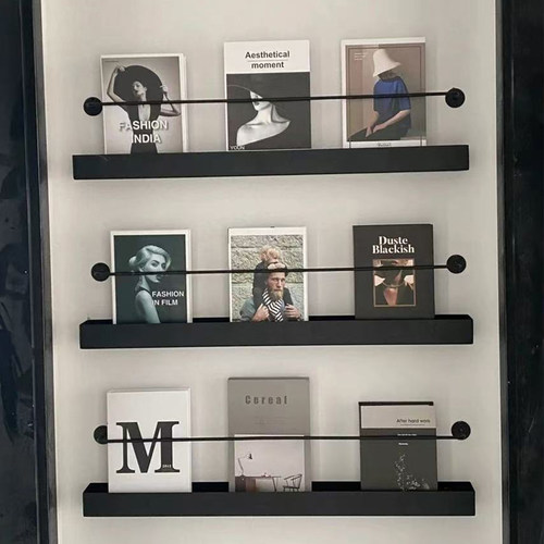 小红书杂志报刊收纳架黑胶唱片收藏架绘本简约上墙置物架壁挂