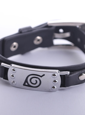 火影忍者木叶标志朋克手带手镯 动漫周边新款 ebay亚马逊热卖