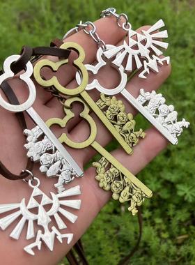 欧美创意个性米老鼠钥匙项链学生可爱动漫影视吊坠现货