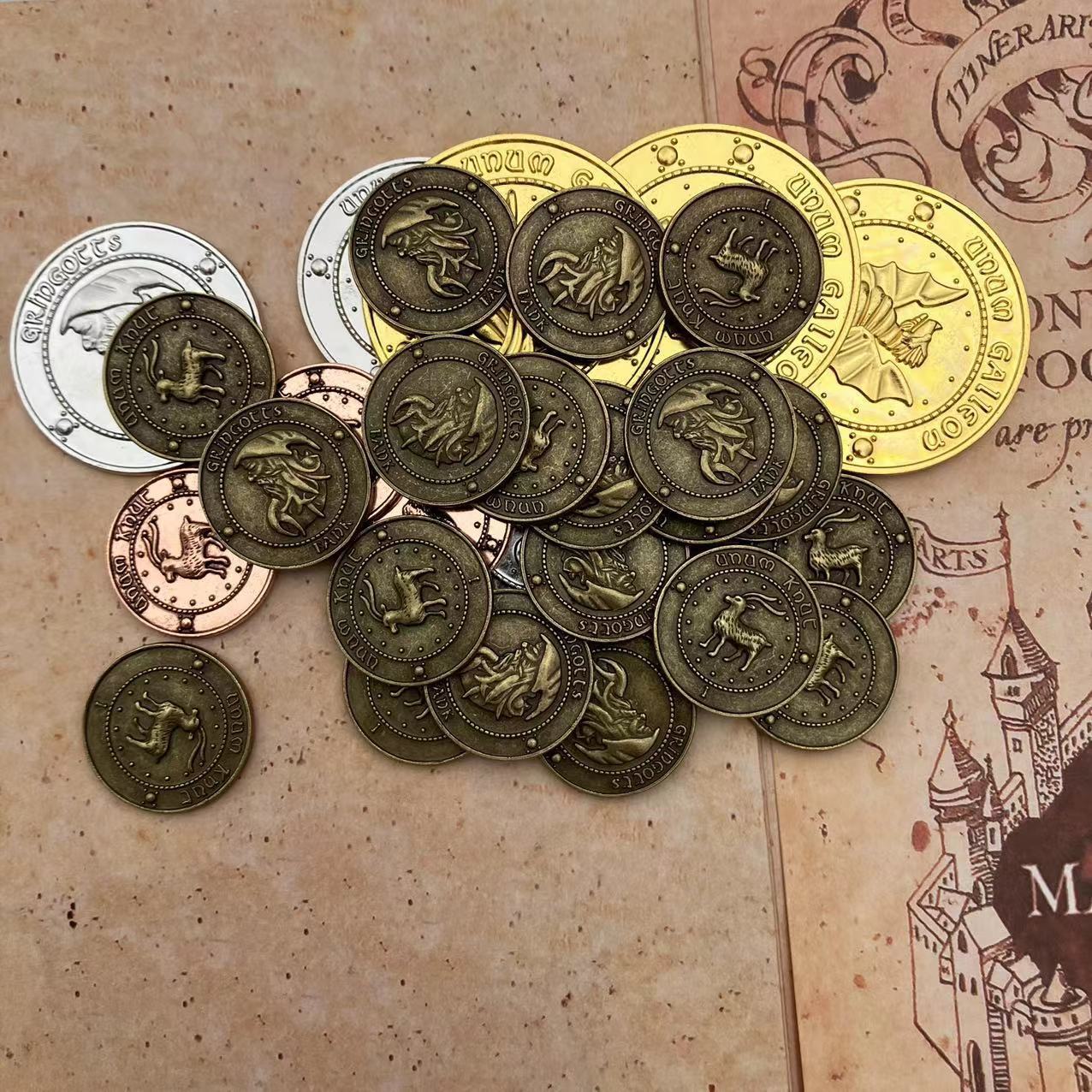 哈利电影周边学院古灵阁巫师金币学生日礼品纪念币金加隆COS现货图片