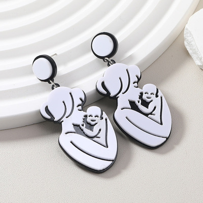 Mother's Day母亲节欧美跨境妈妈婴儿亚克力耳饰女高级感耳环