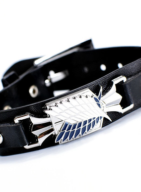 严选 新款网游动漫鸣人忍者木叶标志巨人写轮眼皮革手链 手环手带