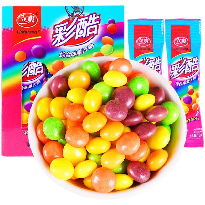 立爽彩酷多彩果味果汁糖15g*60袋包邮彩虹糖8090后怀旧小零食