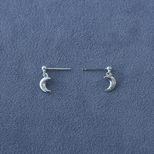 SALE E PEPE胡椒盐 纯银月亮吊坠耳钉