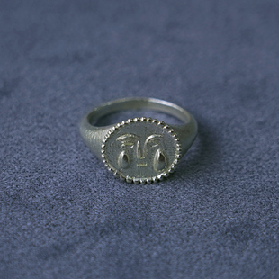 SALE E PEPE胡椒盐·纯银酒神泪滴戒指 镀金