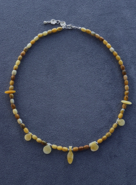 SALE E PEPE胡椒盐·酒窖串珠项链 黄澳宝黄玉黑云母卵石