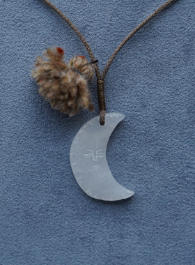 SALE E PEPE胡椒盐·白岫玉冰月编绳长项链 圣诞限定 礼物