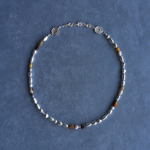 PEPE胡椒盐 纯银蛋黄石串珠项链 SALE