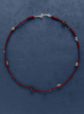 SALE E PEPE 纯银古铜发晶红绳项链手链两戴 新年礼物平安