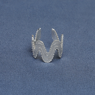 SALE E PEPE胡椒盐·纯银海浪戒指 镀金