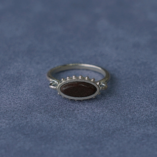 SALE E PEPE胡椒盐·纯银卵石红酒戒指