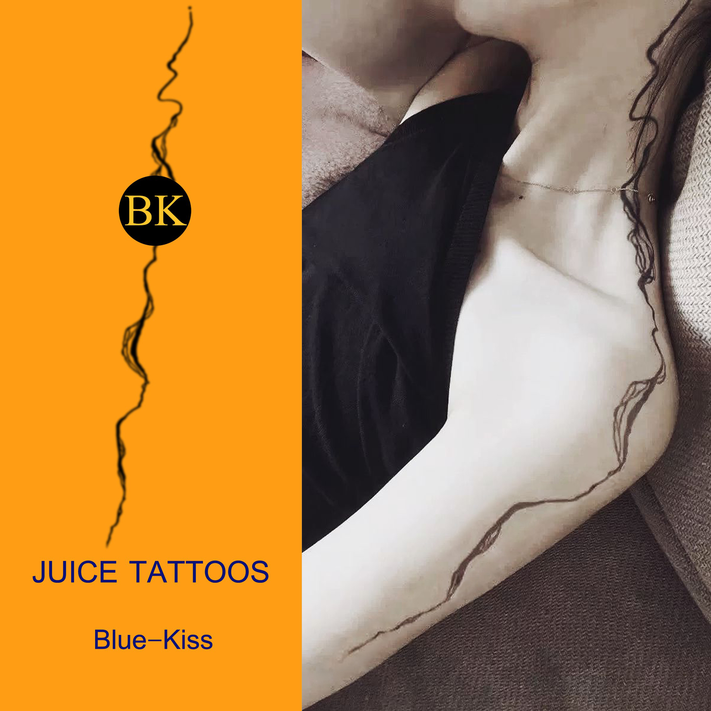 bluekiss蓝吻 半永久花臂纹身贴线条高级感草本防水持久男女仿真
